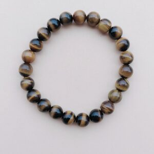 Pulsera de Ojo de tigre en bola de 8mm.