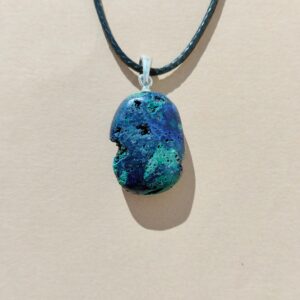 Colgante en plata de Azurita y Malaquita