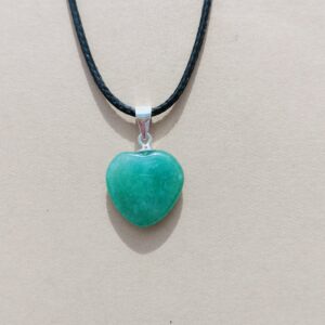 Colgante en plata de Aventurina en forma de corazon.
