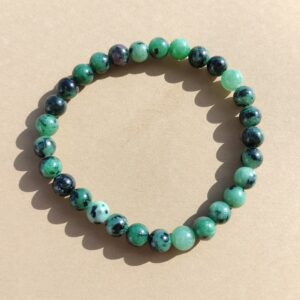 Pulsera de Fuchsita y Rubi en bola de 6mm