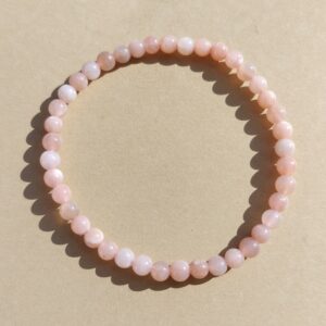 Pulsera de Piedra luna naranja en bola de 4mm.