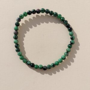 Pulsera de Fucshita y Rubi en bola de 4mm.
