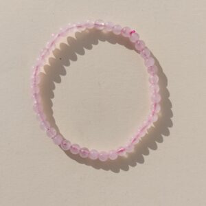 Pulsera de Cuarzo Rosa en bola de 4mm.
