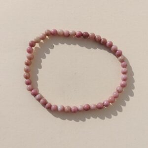 Pulsera de Rodonita en bola de 4mm.