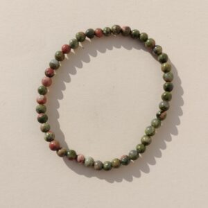 Pulsera de unakita en bola de 4mm.