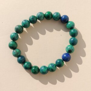 Pulsera de Azurita y Malaquita en bola de 8mm