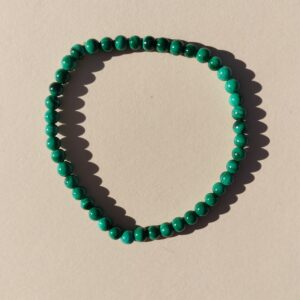 Pulsera de Malaquita en bola de 4mm.